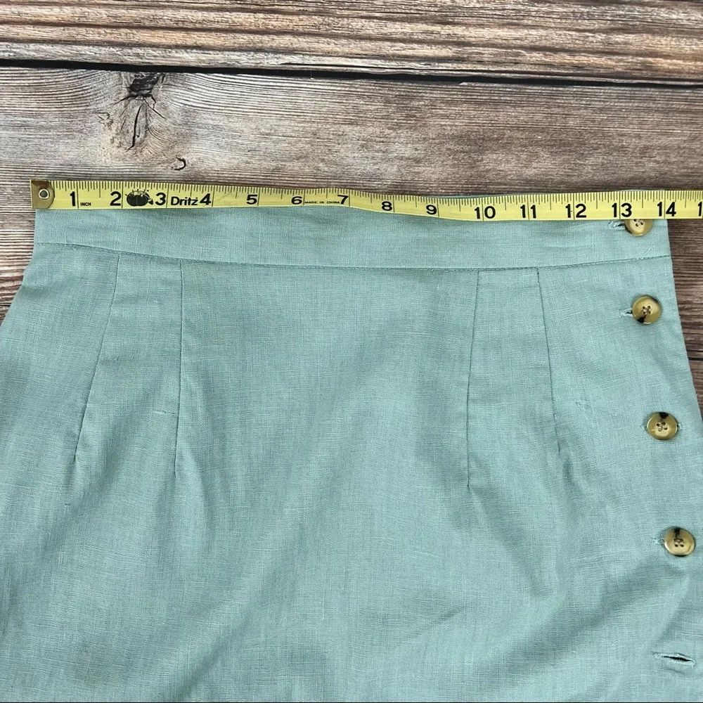 Vintage Linen Suit Mint Green Size 8 - Picture 7 of 13